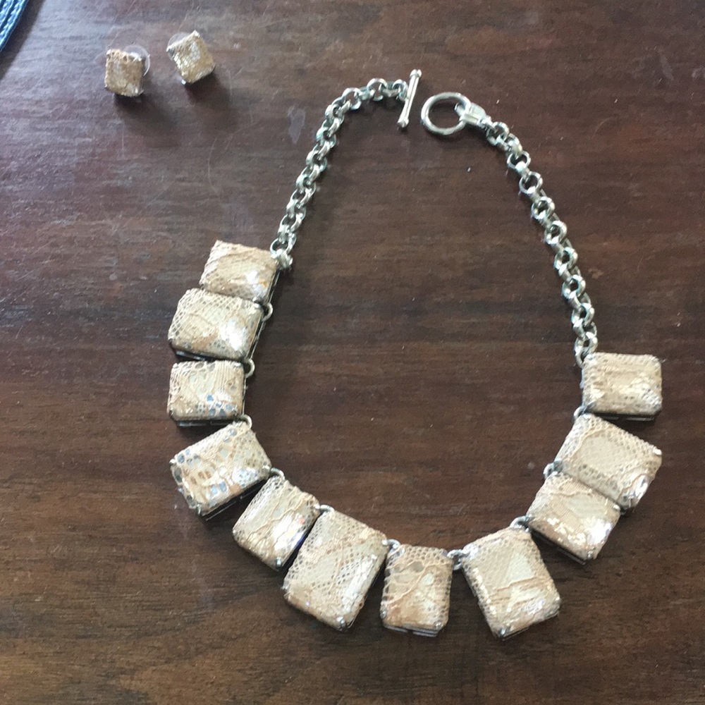 Statement necklace & earrings.
